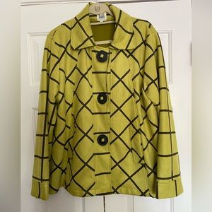 Anthopologies. Luigi Lime Green/Black Jacket Size L